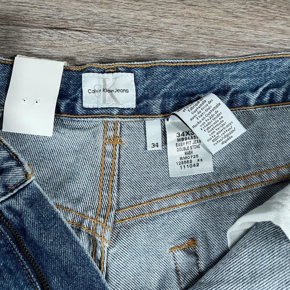 NEW Calvin Klein Men's Jeans Easy Fit Double Stone Casual 34x32 Blue - Picture 3 of 8